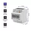 Three-phase electronic energy meter QOLTEC 50900 400V LCD 4P