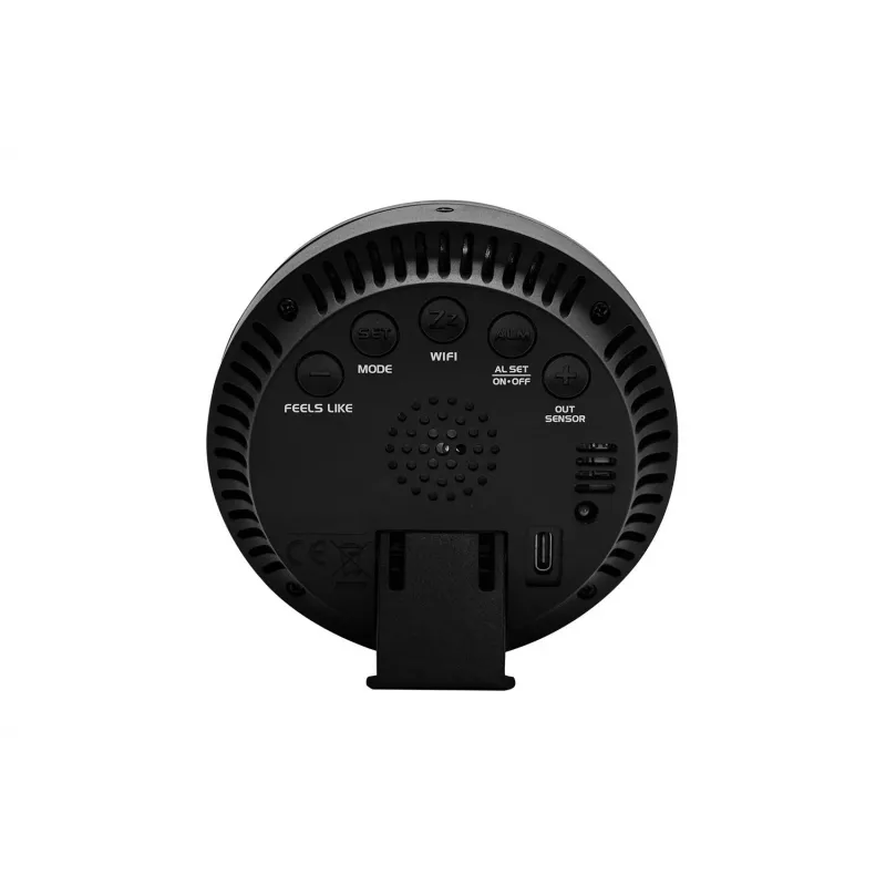 Weather station BLAUPUNKT WS35BK APP — LCD display, temperature & humidity, alarm, calendar, app connectivity, 94×94×27 mm