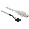 USB 2.0-A male to pin header cable DeLOCK 83078 Silver