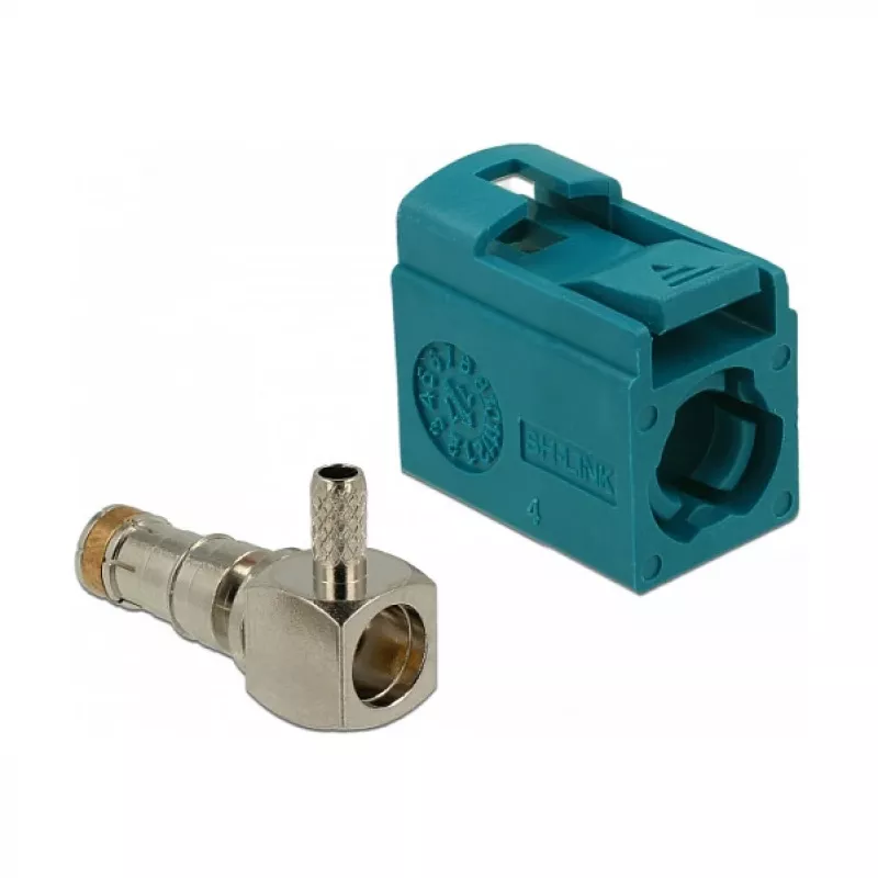 Coaxial connector DELOCK 89723 — FAKRA Z male, 90° angled, 13.8×21.5×9.5 mm