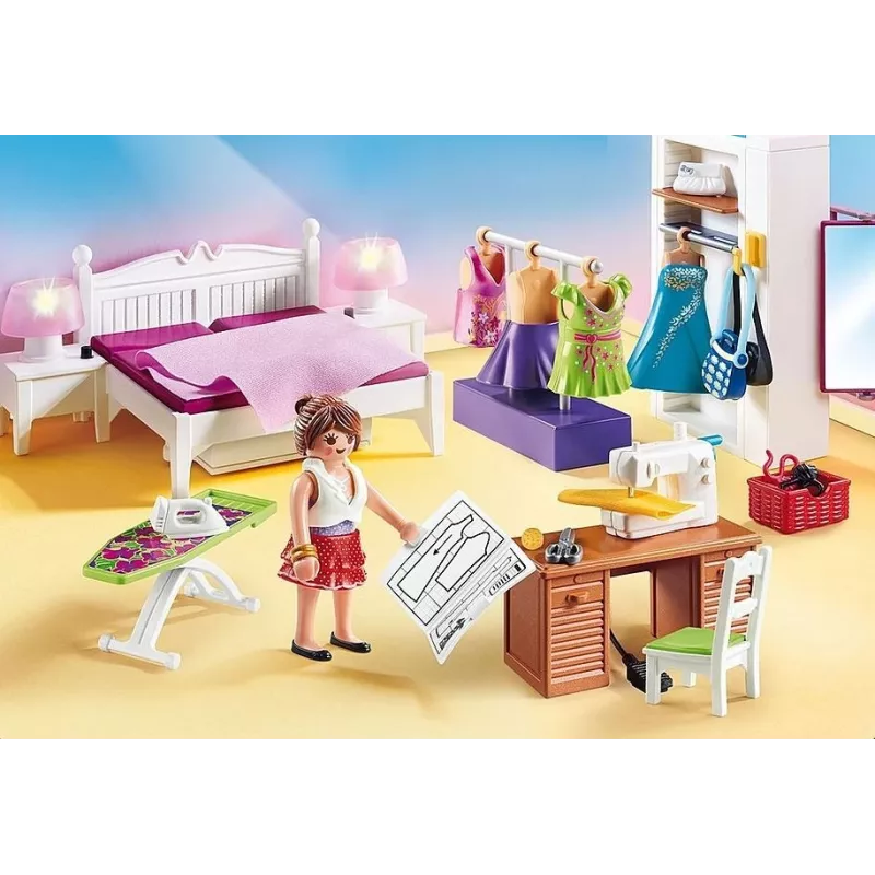 Playmobil Zestaw z figurkami Dollhouse 70208 Sypialnia z k¹cikiem do szycia