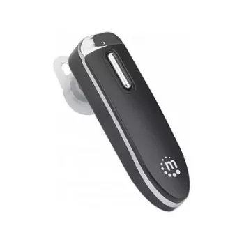Manhattan Single Ear Bluetooth Headset, Omnidirectional Mic, Integrated Controls, Black, 10 hour usage time, Range 10m, USB-A charging cable included, Bluetooth v4.0, 3 year warranty