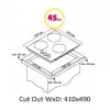 Simfer | Hob | H4.305.HGSSP | Gas on glass | Number of burners/cooking zones 3 | Rotary knobs | Black