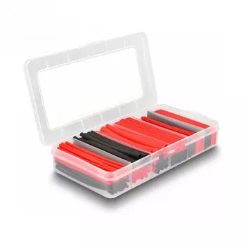 Heat shrink tube DeLOCK 20909 196 pieces black red 2:1