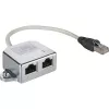Wentronic Goobay Cable-Splitter (Network Doubler), CAT Y-Adapter - Wiring 2 x CAT 5 Ethernet, Shielded (68908)