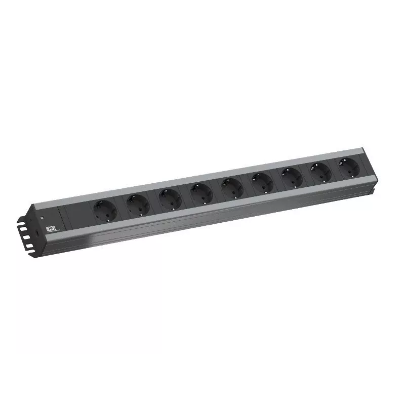 Bachmann 300.001 power extension 2 m 9 AC outlet(s) Indoor Black, Grey
