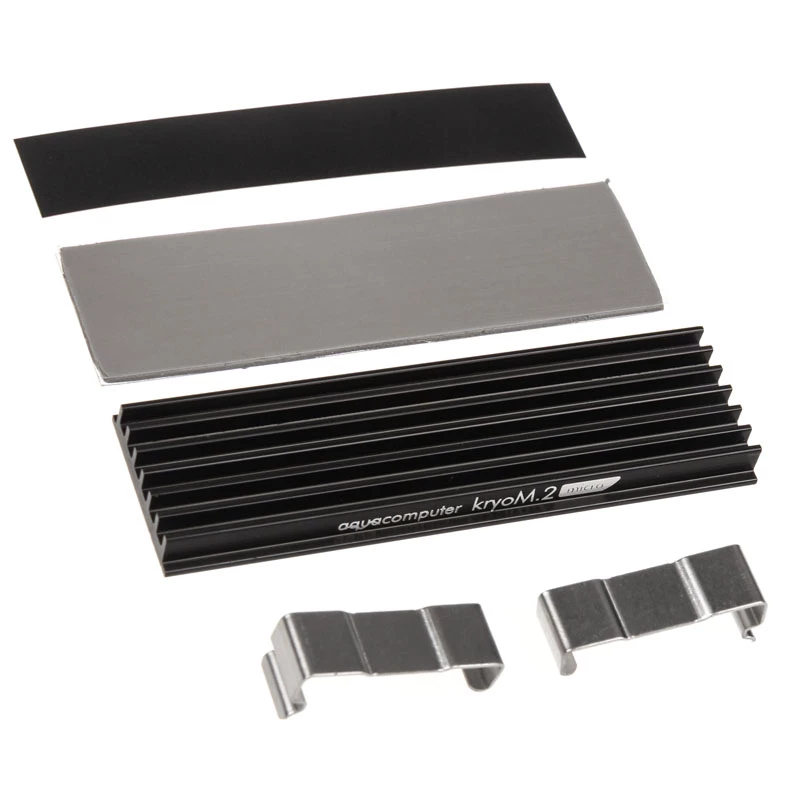 Heatsink Aqua-Computer kryoM.2 — aluminium/stainless steel, 70×24×9 mm
