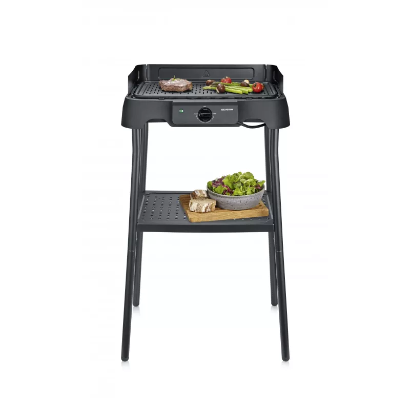Tabletop electric grill SEVERIN PG 8596, 2000 W, rectangular grid, black, rotary control