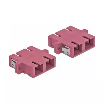 Fibre optic connector SC female–female DELOCK 85998, violet, pack of 4