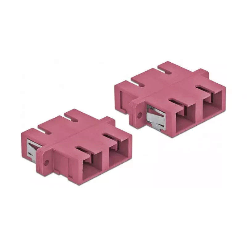 Fibre optic connector SC female–female DELOCK 85998, violet, pack of 4