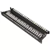 Extralink CAT6A STP 24-Port Shielded Patch Panel, 1U 19-Inch Rackmount, 10G Ready, Black
