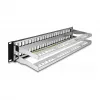 DeLOCK 19 inch Keystone Patch Panel 48 port with strain reliefs 2U black