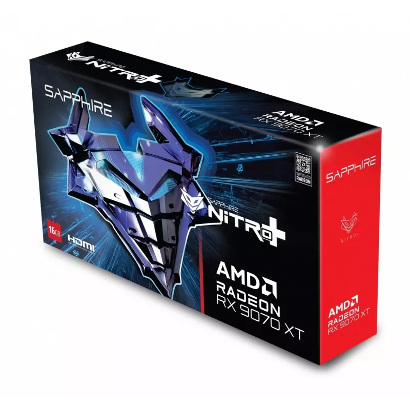 Sapphire graphics card Radeon RX 9070 XT, 16 GB GDDR6, PCIe 5.0, 256-bit, 330W TDP