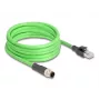 Network Cable DeLOCK M12 Cable D-coded 4 pin male to RJ45 male PUR (TPU) 5m