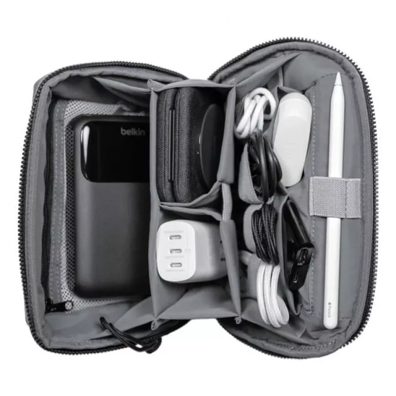 Travel organizer Belkin MMA013HQBK compact design durable material, carry case for cables and accessories