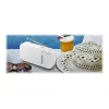 Portable radio Muse M-025 RW — analog FM/MW, white, battery-powered, external antenna