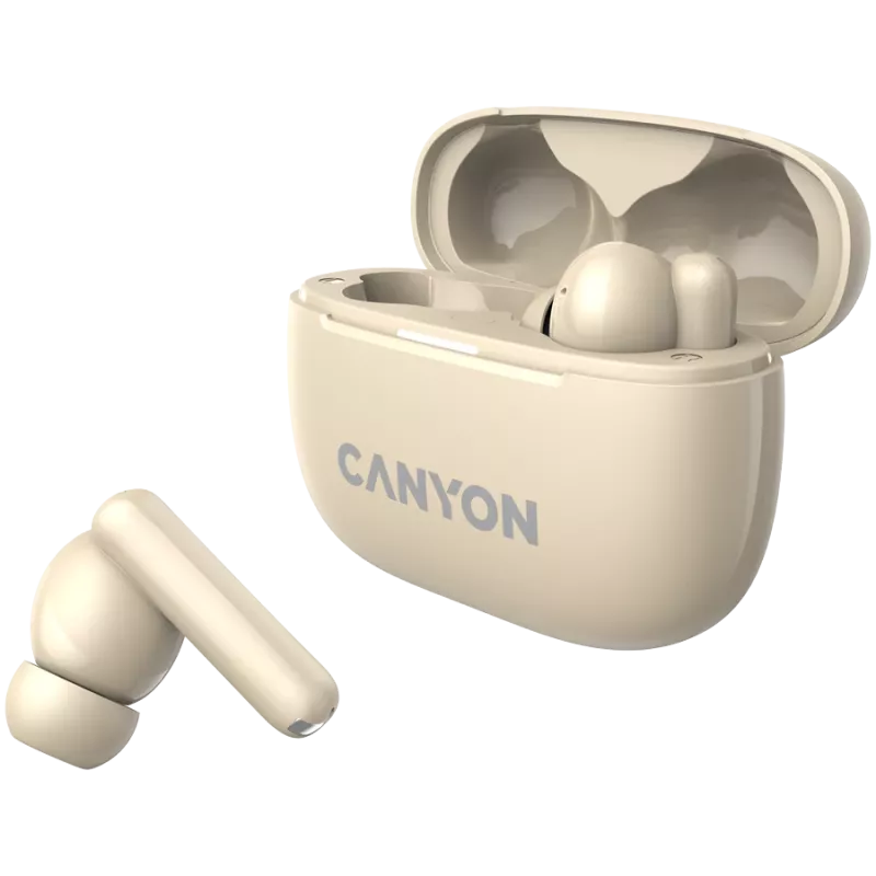 Canyon CNS-TWS10BG Headphones and Headset True Wireless Stereo (TWS) In-Ear calls/music/Sport/everyday use USB Type-C Bluetooth Beige (CNS-TWS10BG)