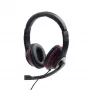 Wired gaming headset GEMBIRD MHS-03-BKRD — binaural, circumaural, 3.5 mm, 1.8 m cable, red/black