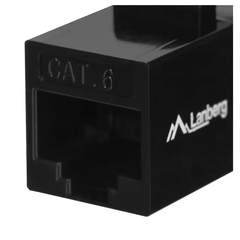 Keystone module LANBERG KSU6-3000 — Cat6 U/UTP RJ-45 female to RJ-45 female, flat construction, black