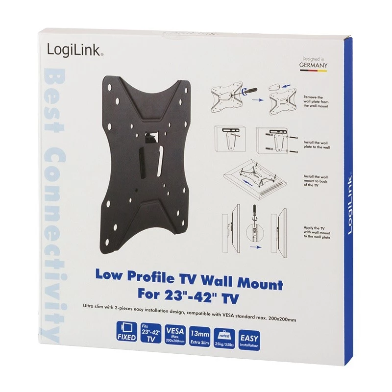 TV mount LogiLink BP0004 106.7 cm (42 inch) Black