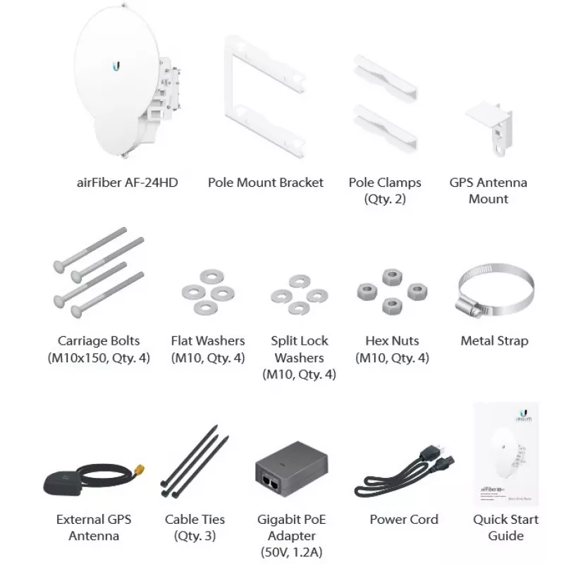 Ubiquiti AirFiber AF-24HD, 2Gbps+ Backhaul, 24GHz (price per piece) 2Gbps+