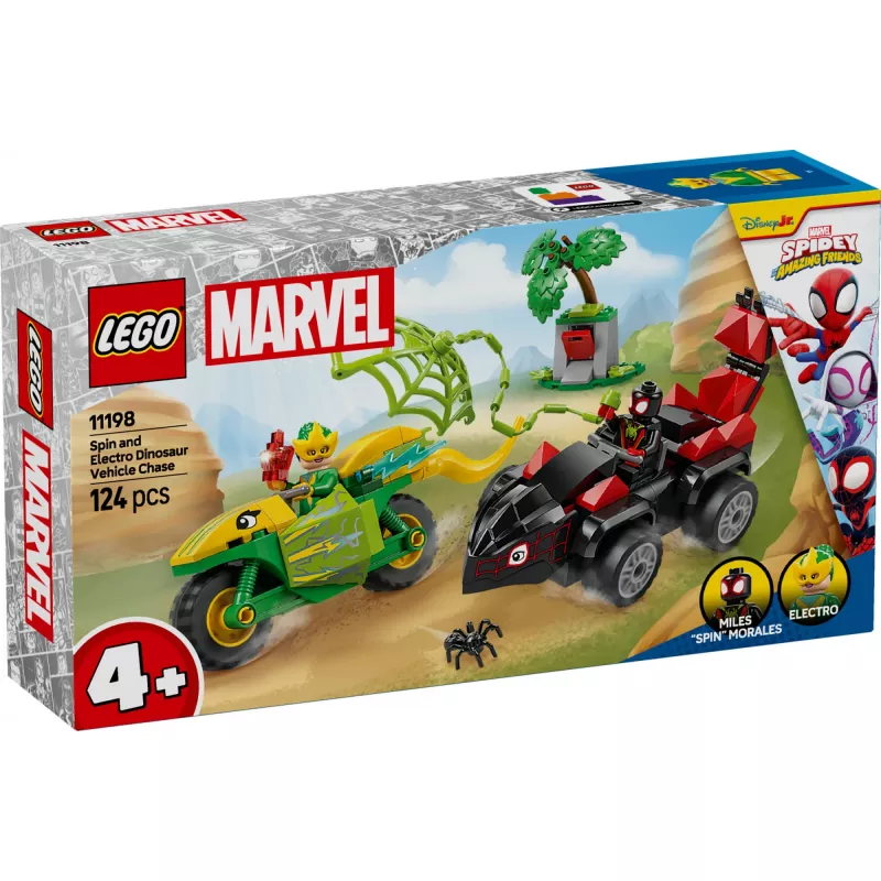LEGO MARVEL 11198 Spin and Electro Dinosaur Vehicle Chase