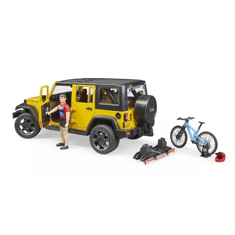Jeep toy BRUDER 02543 for mountain bike and cyclist theme, ABS, multicolour, from age 4