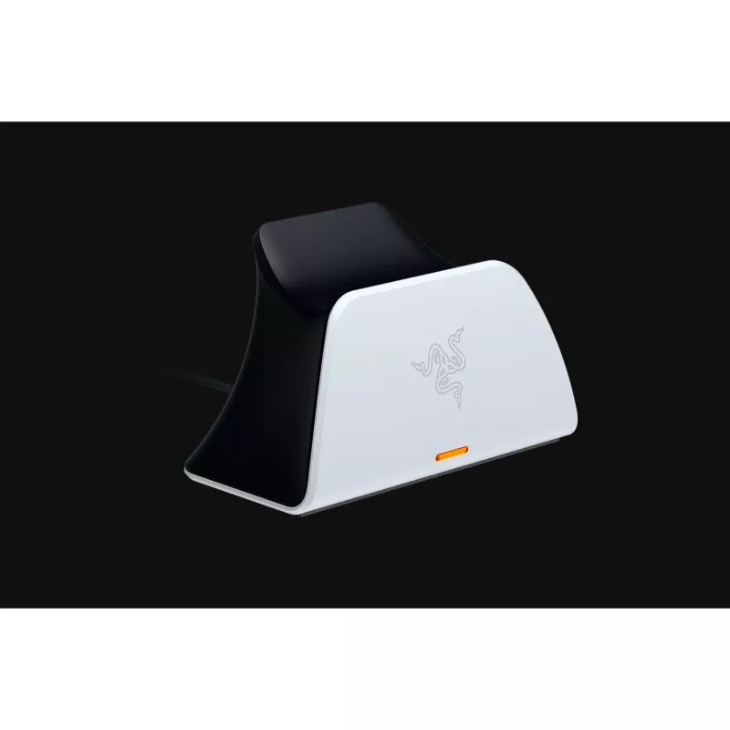 Charging stand Razer RC21-01900100-R3U1 for PlayStation 5 controllers — white, charges one controller, includes USB-C to USB-A cable