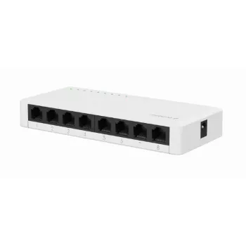 Unmanaged Switch GEMBIRD NSW-G8-01 — 8× Gigabit Ethernet (10/100/1000), White, DC 5V