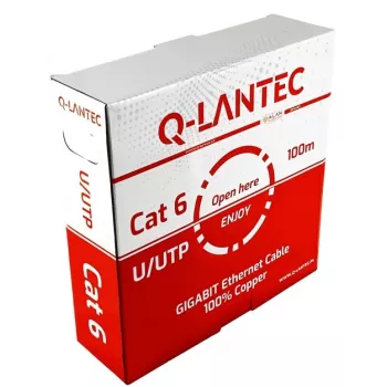 Network cable Q-LANTEC KIU6PVC100Q U/UTP Cat.6A stranded copper 100 m PVC grey, Ø 5.8 mm, AWG 23