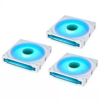 Lian Li UNI FAN SL-INF 140 ARGB Reverse Blade PWM Case Fans - White, 3-Pack