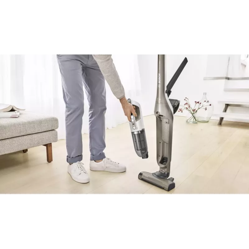 Bosch BBH3ALL23 stick vacuum/electric broom 2-in-1 stick vacuum Battery Dry Bagless 0.4 L Champagne, Metallic