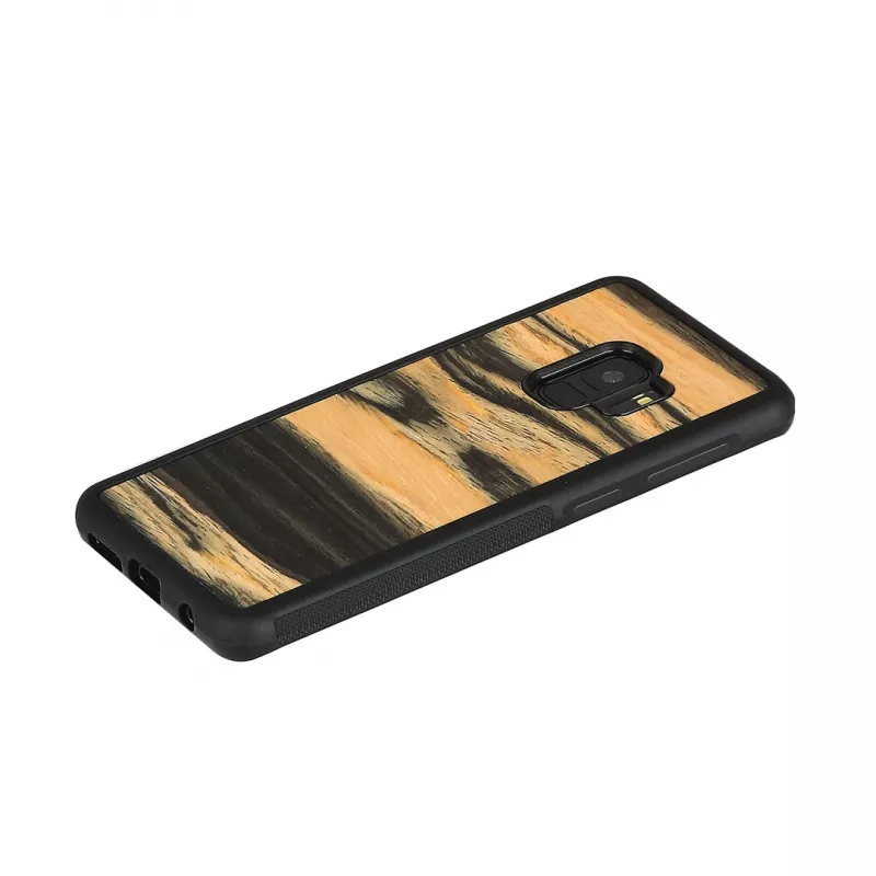 Smartphone case man and wood for Samsung Galaxy S9, white ebony/black finish