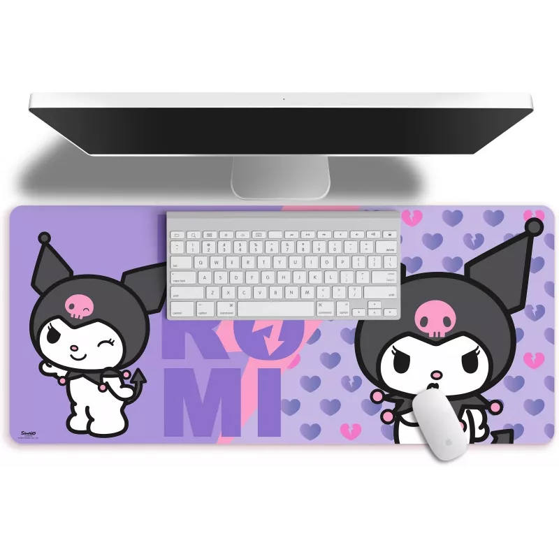 Mouse pad Kids Euroswan 80x30 cm Hello Kitty Kuromi, large rectangular gaming/desk mat