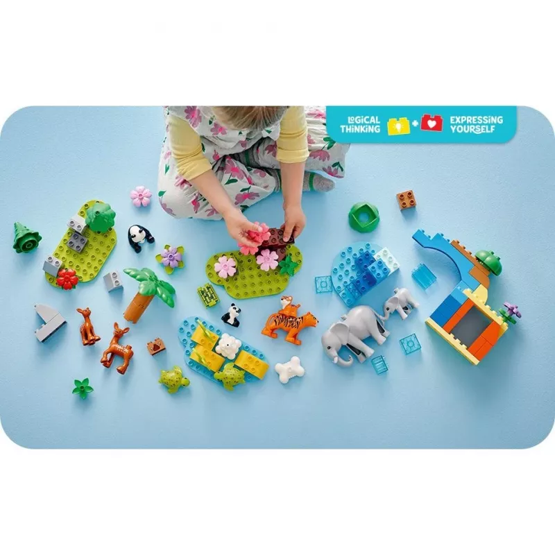 Toy set LEGO DUPLO Town Wild Animal Families 3-in-1 10446 — 92 pieces, ages 2+, 200×220×340 mm