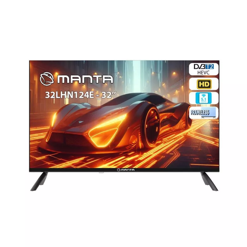 Manta 32LHN124E 32-inch HD LED TV with DVB-T2/C/S2 Tuner and USB Media Player