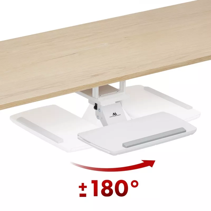 Keyboard holder MACLEAN MC-156 W — adjustable under-desk tray, max load 5 kg