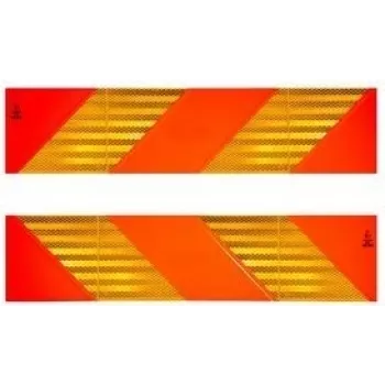 Reflective warning sign panel IWH 97609, rectangular 565×130 mm, compliant with ECE 70.01