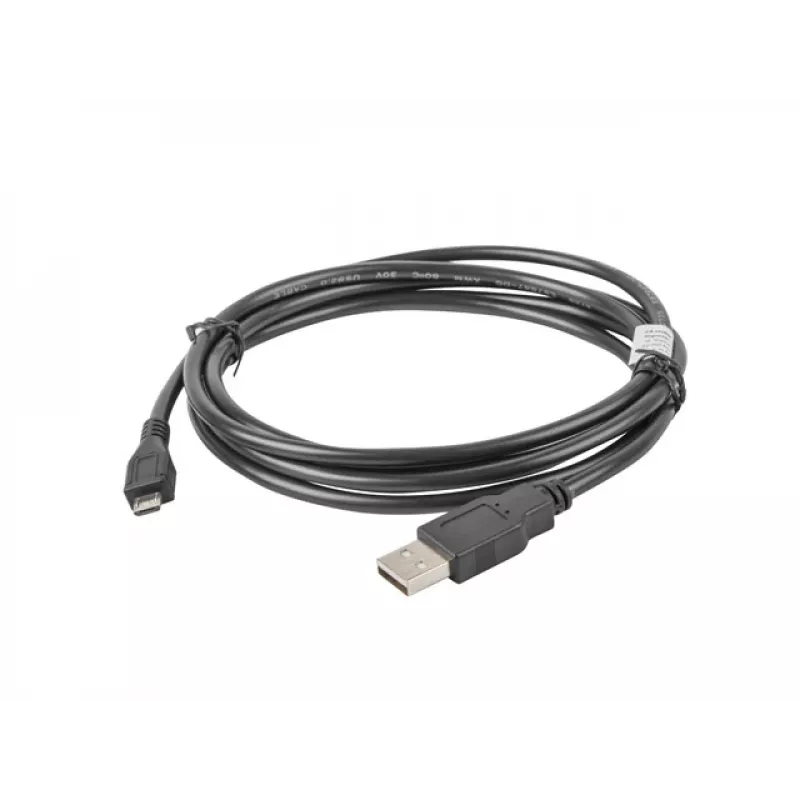 USB 2.0 cable LANBERG CA-USBM-10CC-0018-BK, Micro-USB B to USB A, 1.8 m, black
