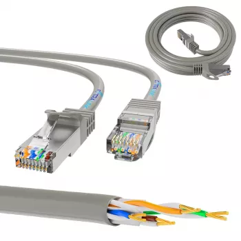 Network Cable Extralink LAN Patchcord Kat.5e RJ-45 U/UTP 0.5m Grey