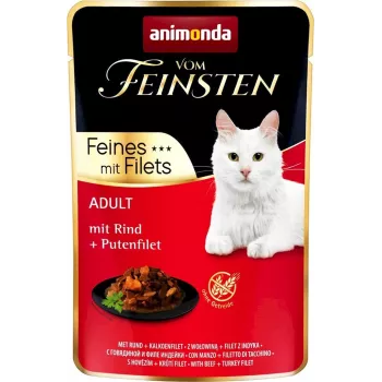 Wet cat food animonda Vom Feinsten With Poultry Saithe Filet 85 g — grain-free, adult, turkey main flavour