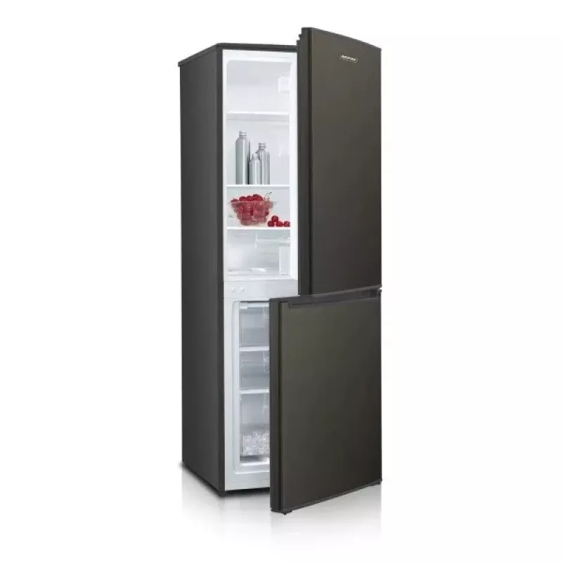 Fridge-freezer MPM MPM-215-KB-39/E — 215 L, bottom freezer, dark inox, reversible doors, LED light