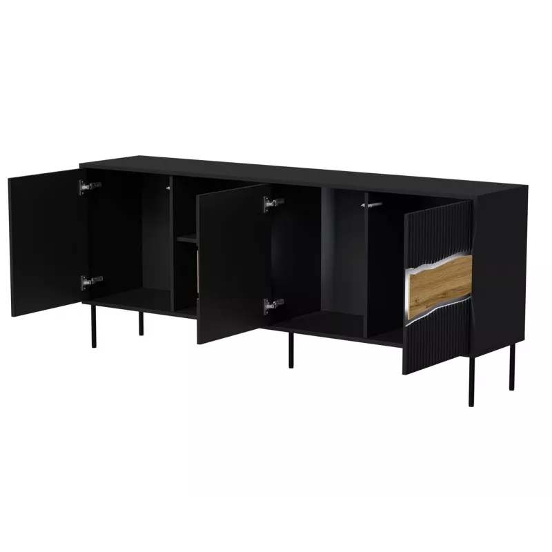 Cama INSERTO 3D1W chest of drawers 190x40x80 black + LED