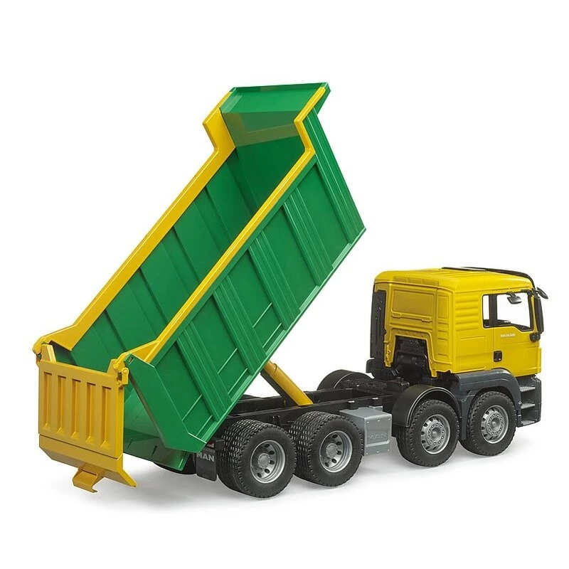 MAN TGA white and green dump truck