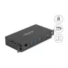 USB hub DELOCK 3-port 5 Gbps with RJ45 Gigabit PoE++ and USB Type-C host, metal case, 1.5 kV isolation, black