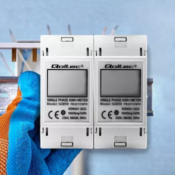 Single-phase energy consumption meter QOLTEC 50899 230 V 50 Hz, 5(60)A, Class 1.0, LCD