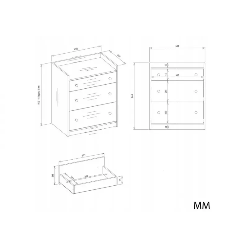 HOUSTON Chest of Drawers White