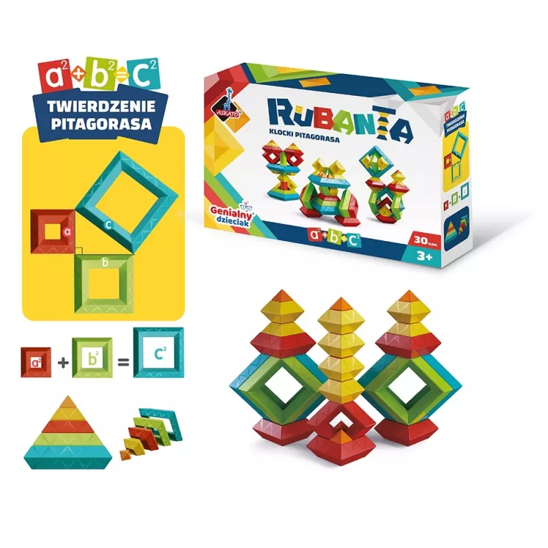 Educational construction toy Ascato Pythagoras Blocks Rubanta 30 pieces model 119403