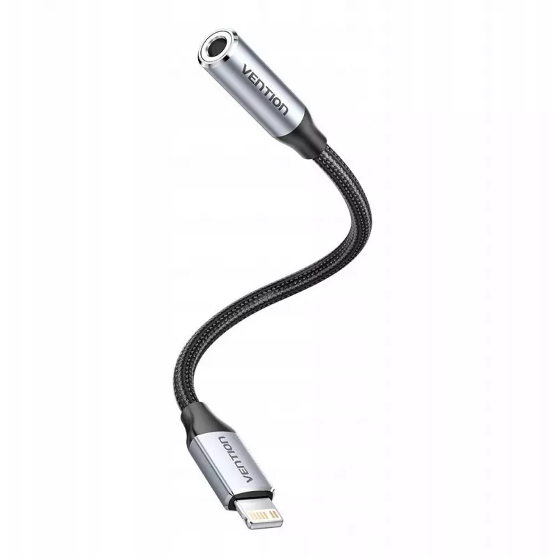 Audio adapter Vention Lightning to 3.5 mm BMBHA, Lightning to 3.5mm wired adapter with 0.1 m cable, grey