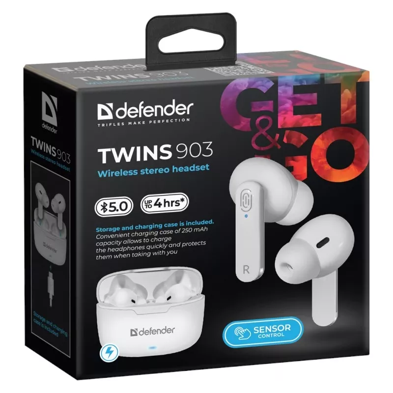 Defender TWINS 903 Bluetooth headphones, white